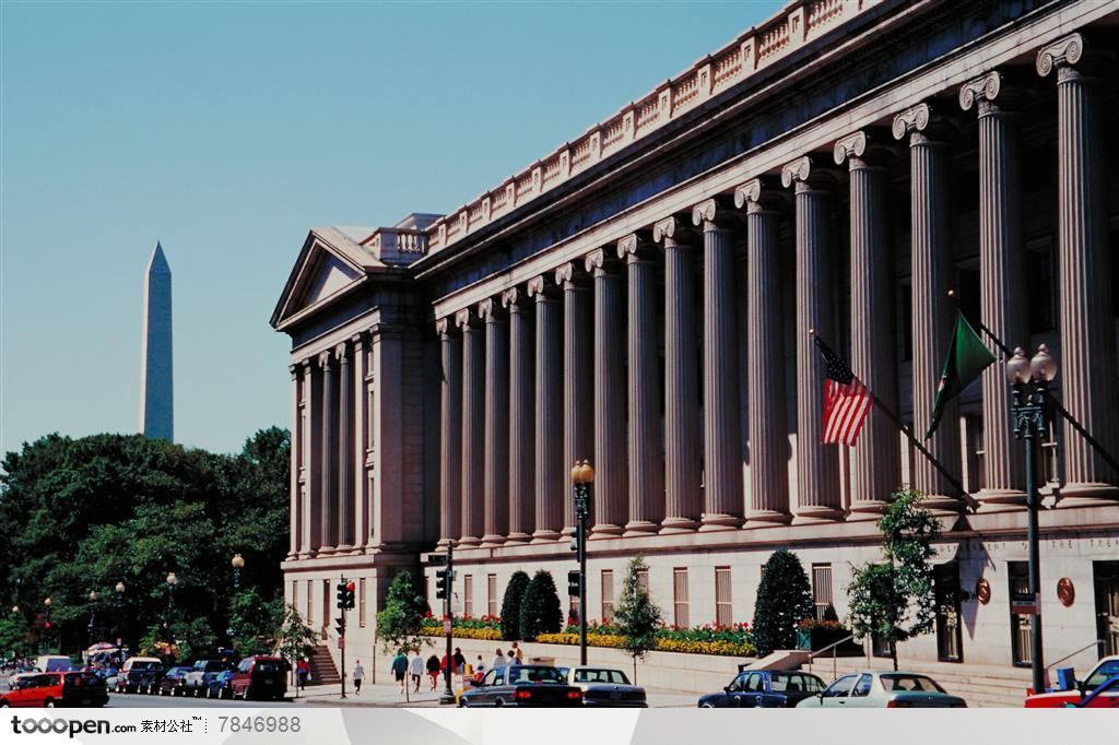 古建筑-美国华盛顿纪念碑 国会