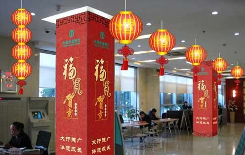 酒店春节布置效果图 酒店春节装饰图